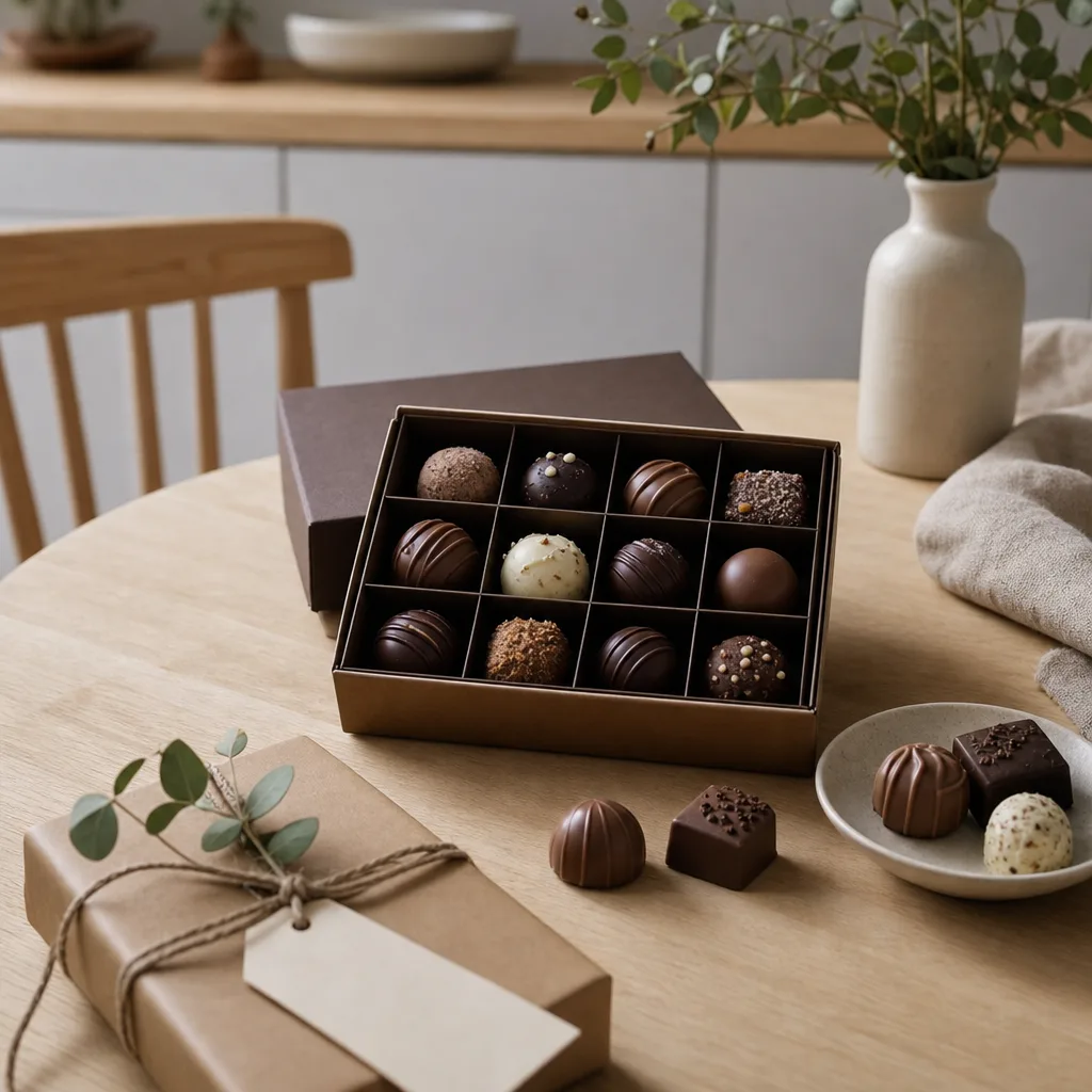Redaktionell bild för Choklad online – praliner, askar & mörk choklad