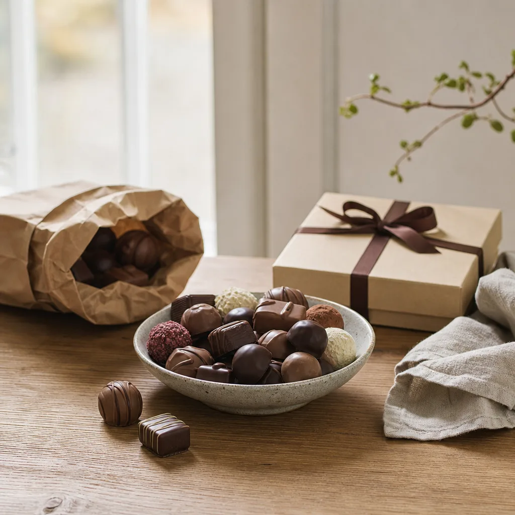 Redaktionell bild för Konfekt & praliner online – handgjort & gourmet
