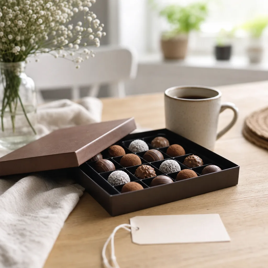 Redaktionell bild för Chokladtryffel online