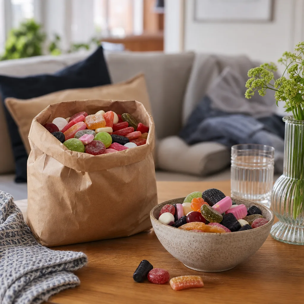 Redaktionell bild för Veganskt lösgodis online