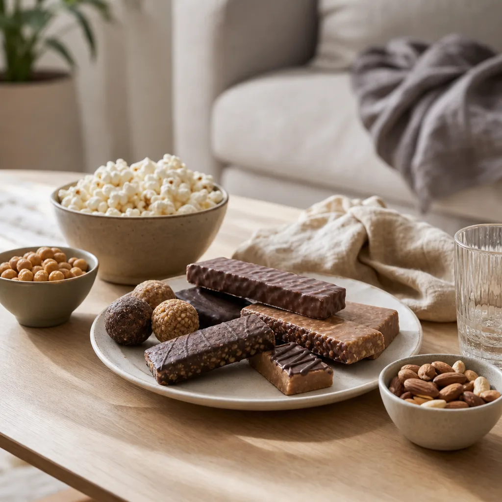 Redaktionell bild för Proteingodis & proteinbars online