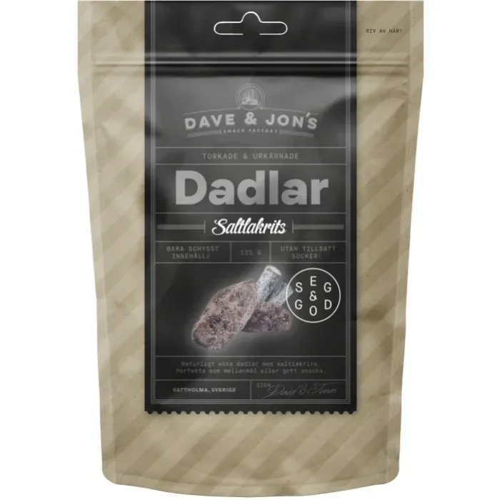 Dave & Jons Dadlar Saltlakrits 125 gram