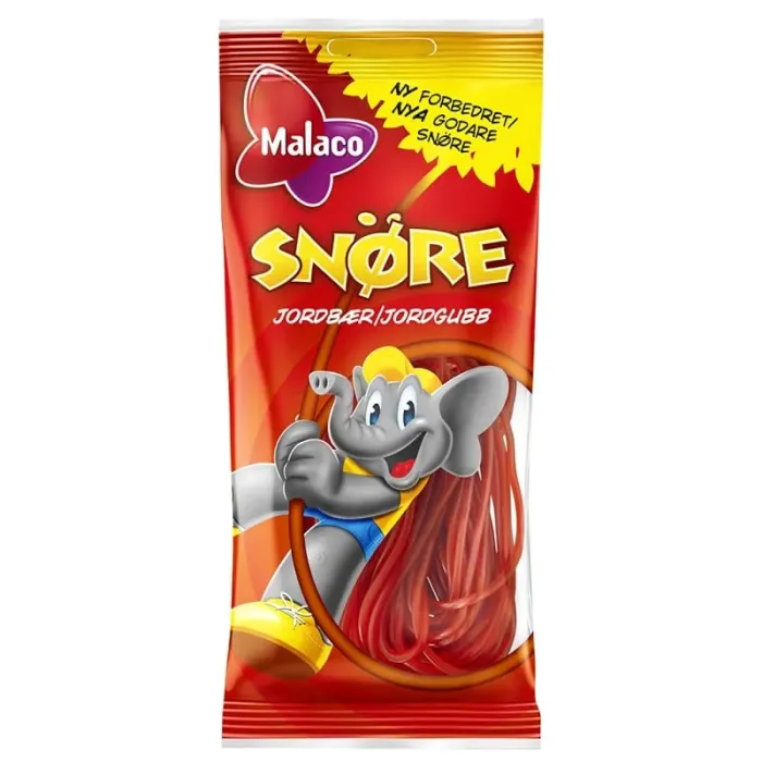 Malaco Snören Jordgubb 94 gr