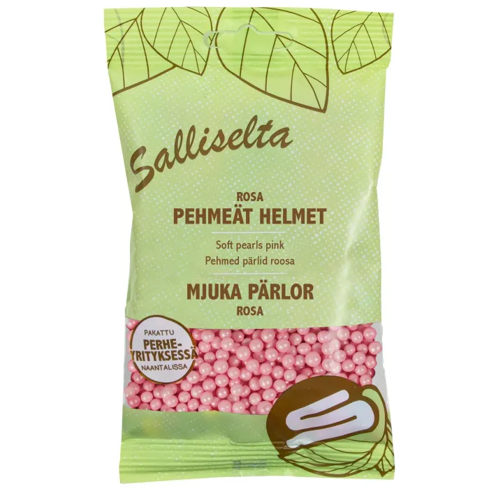 Mjuka Sockerpärlor Rosa 80 gram